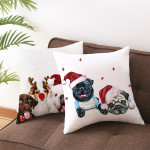 Pet Printing Christmas Peach Skin Fabric Pillow Cover