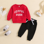 Trade Sweater Round Neck Letter Print Top Trousers Two-piece Set Multi-color Factory Direct Sales