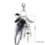 Bohemian Dreamcatcher Feather Opal Alloy Car Key Ring Pendant