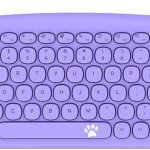 Wireless Cute Computer Bluetooth Keyboard With Typewriter Round Keycap For PC