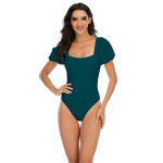 Women's One Piece With Puff Sleeve Swimsuit