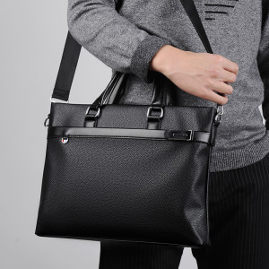 Large Capacity Business Handbag Men's Soft Leather Briefcase