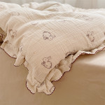 Class A Pure Cotton Gauze Double-layer Lace Retro Style Rabbit Quilt Cover