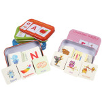 Children's Literacy Cognitive Card Baby Iron Box Puzzle Reading Card Toys