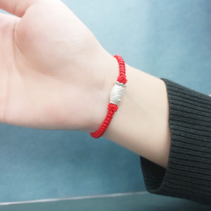 Hand-woven Snake Knot Simple Semi-finished Red Rope Bracelet