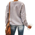 Leopard Print Glasses Printed Round Neck Long-sleeved Sweater