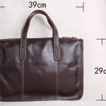 Vintage Business Leisure Horizontal Style Leather Briefcase Computer Bag