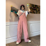 Ins Retro Corduroy Overalls Women's Loose One-piece Wide-leg Pants