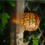 New Solar Outdoor Courtyard Hollow Decorative Iron Portable Lamp