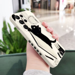 Straight Edge Liquid Silicone Kitten All-around Fall-proof Mobile Phone Case