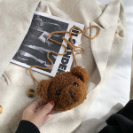 Cute Furry Little Bear Pattern Bag All-match Messenger Bag