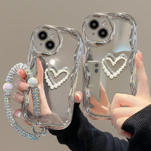 Suitable For 15 Phone Case IPhone14promax Three-dimensional Pearls