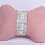 Diamond-Studded Car HeadresNeck Pillow Waist Support Car Interior With Drill Headrest Waist Support Car Supplies Deerskin Velvet Rhinestones