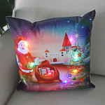 New Christmas Cushion Cover 45x45 Led Light Christmas Decorations For Home Santa Claus Printed Christmas Pillow Case