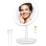 Rechargeable Lighted Makeup Mirror, 50 LED Lights Vanity Mirror With Detachable Storage Tray