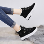 Velvet sneakers velvet panel shoes