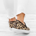 Leopard loafers canvas shoes