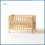 Pine Crib Solid Wood Splicing Unpainted Mobile Multifunctional Lengthened Adjustable Children's Bed