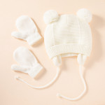 Children's Braid Hat Gloves Warm Ear Protection Children's Knitted Hat