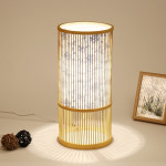 Tea Room Bamboo Woven Table Lamp Study Night Light Adjustable Light Warm Zen Bedside Lamp