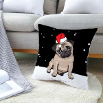 Pet Printing Christmas Peach Skin Fabric Pillow Cover