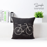 Vintage Camera Bicycle Cotton Linen Cushion