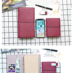 Leather Travel Notebook Card Holder Multi-function Notepad With Freebies