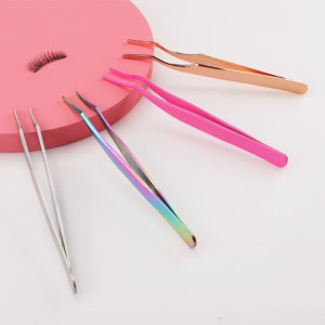 Stainless Steel Eyelash Curler Aid Tweezers