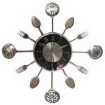 Stainless Steel Knife And Fork Kitchen Decoration Clock