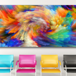 Colorful Rainbow Waves Print Painting