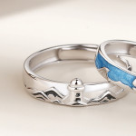 Haven Couple Pair Ring Niche Design Wave Ring