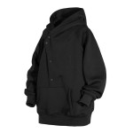 Trend Oblique Button Hooded Sweaters For Men And Women