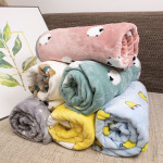 Cartoon Printed Thickening Pet Blanket Flannel Coral