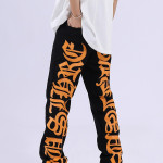 Women's Letter Leather Embroidered Jeans