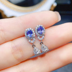 Zefeng Jewelry Natural Tanzanite Female Accessories Stud Earrings