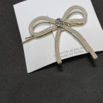 Pearl And Diamond Bow Hair Clip