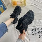 Thick-soled Sponge Cake Heightening Lace-up Breathable Daddy Shoes