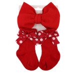 Baby Bow Hair Band Socks Suit Children's Christmas Big Bow Socks Combination