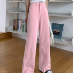 High Waist Slim Wide Leg Pants Loose Straight Trousers