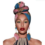 Fashion African Headscarves And Earrings 2 Pieces Of Women's African Clothing Headwear Headbands