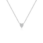 S925 Loving Heart In Sterling Silver Diamond Heart-shaped Pendant Necklace