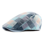 Peaked Cap Women British Checkered Beret