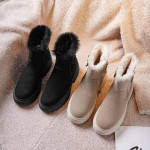 Plush And Thick Fur One-piece Thick-Soled Heightened Mid-tube Short Boots