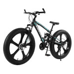 26-Inch 21-Speed​​High-Carbon Steel Frame, Beach And Snow Fat Tire Mountain Bike