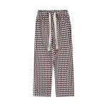 Elastic Waist Wide Leg Diamond Check Casual Pants