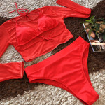 New European And American Split Swimsuit Mesh Bikini