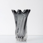 Modern American Living Room Petal Mouth Glass Vase Grey