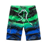 Summer Men's Fifth Pants Striped Printed Seaside Beach Shorts