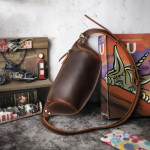 Genuine Leather Men's Chest Bag Cross-body Casual Top Layer Cow Leather Retro