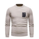 Men's Pasted Letter Embroidered Sweater Half High Neck